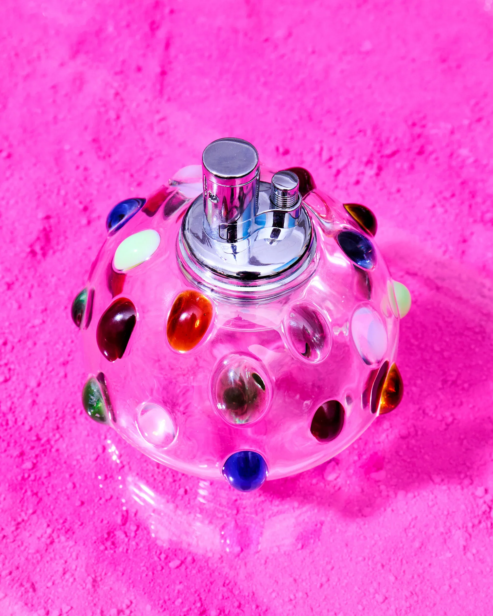 Bumpy Glass Tabletop Lighter, Multi - Image 2