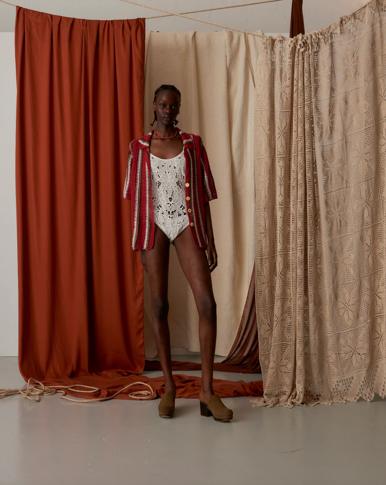Colby Shirt, Red Taupe White - Image 3
