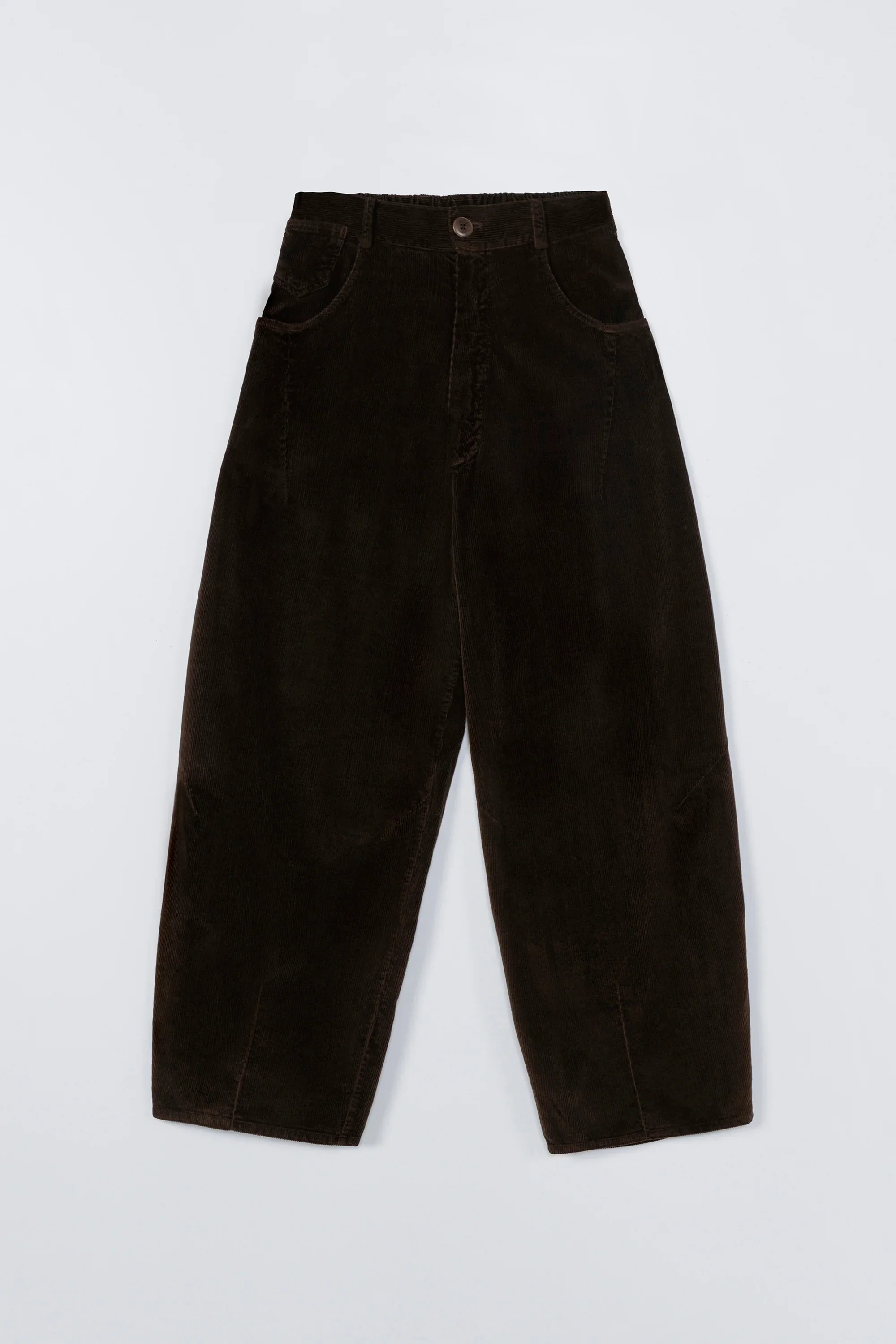 Corduroy Baggy Pants, Brown - Image 4