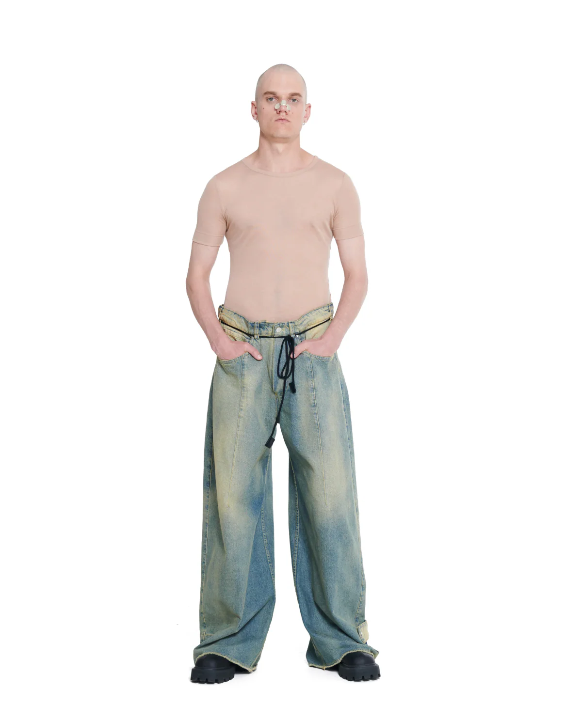 Distressed Baggy Jeans, Blue - Image 5