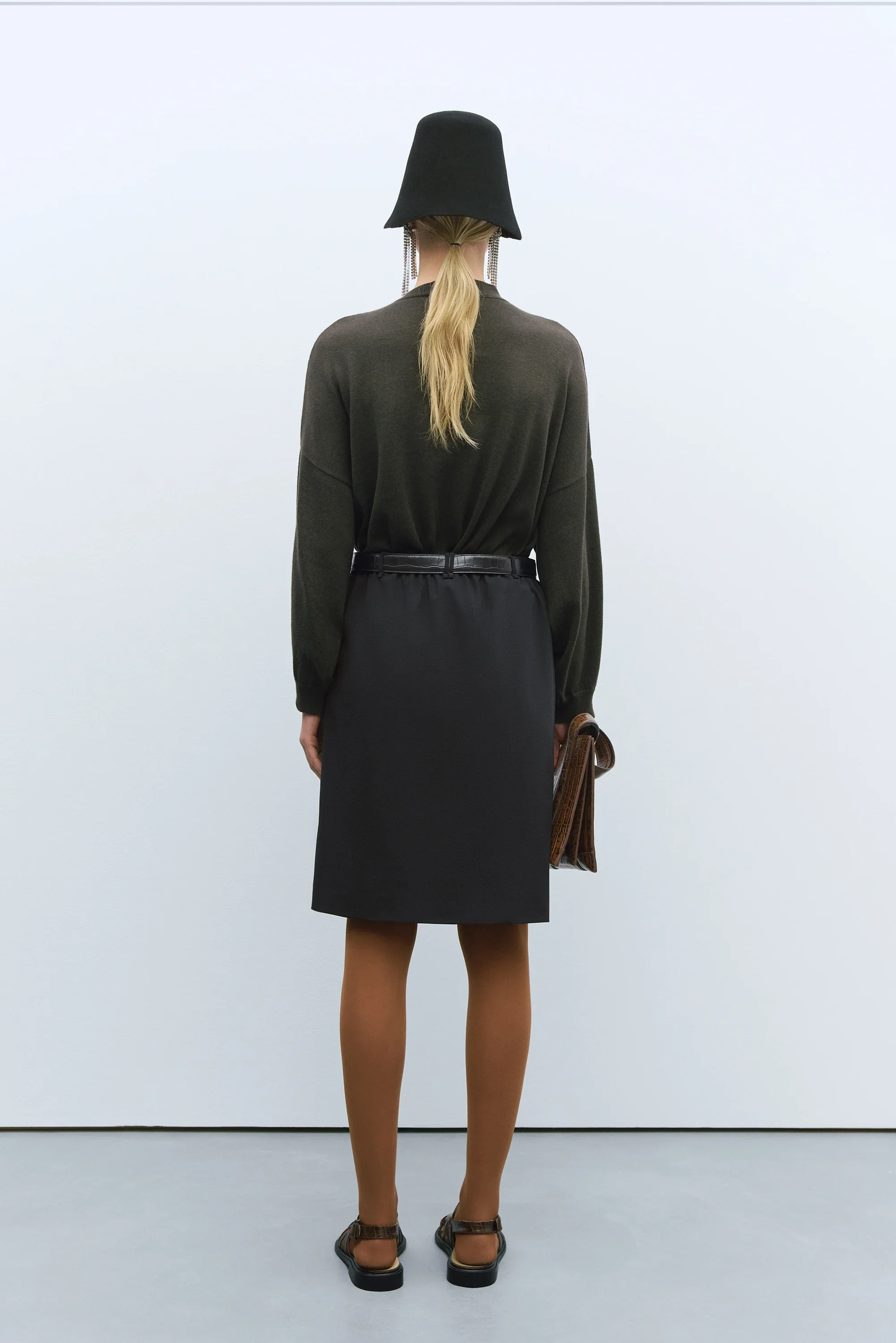 Embellished Tailoring Skirt, Black - Image 3