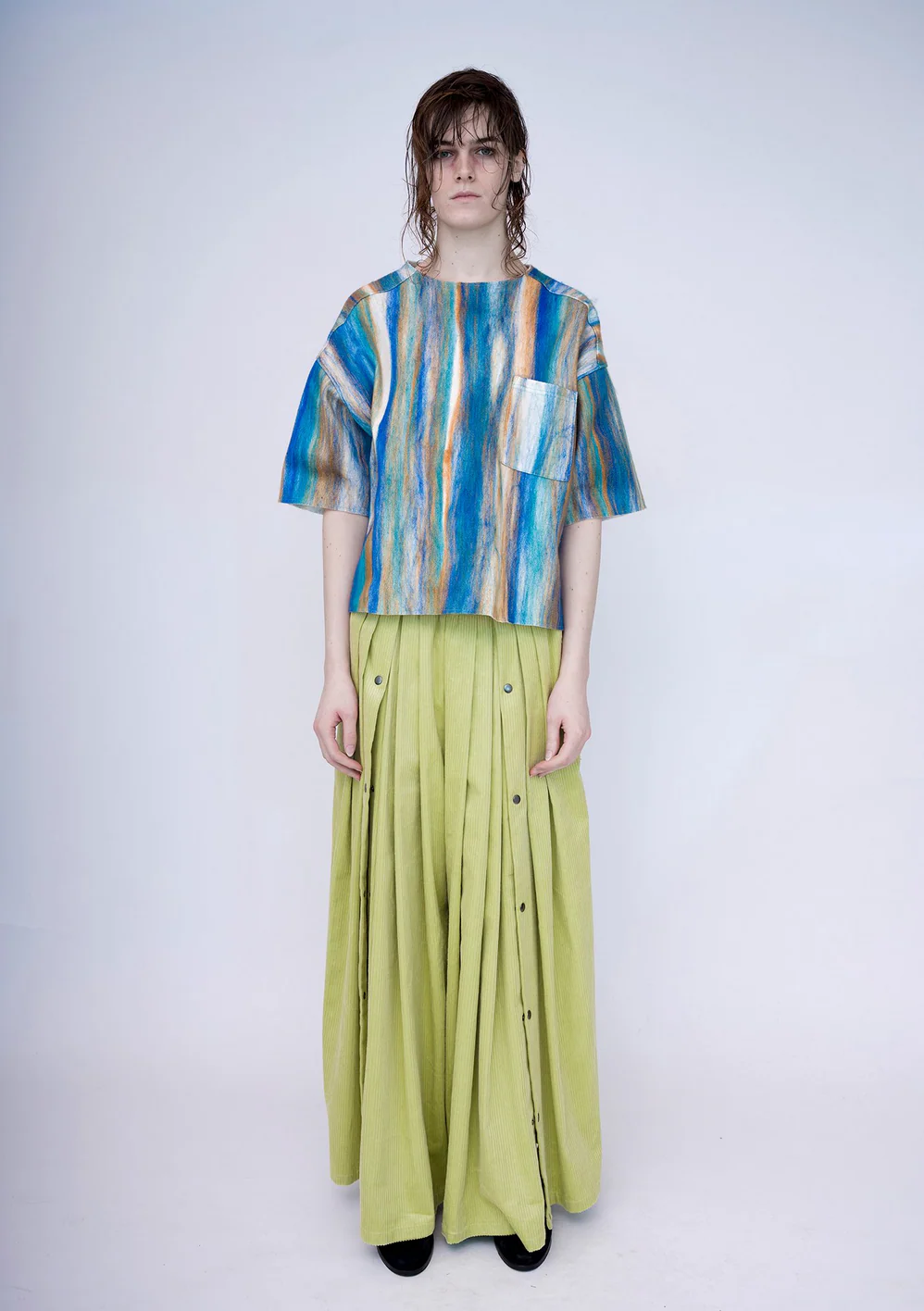 Felt Oversized Shirt, Afternoon Sky - Image 5