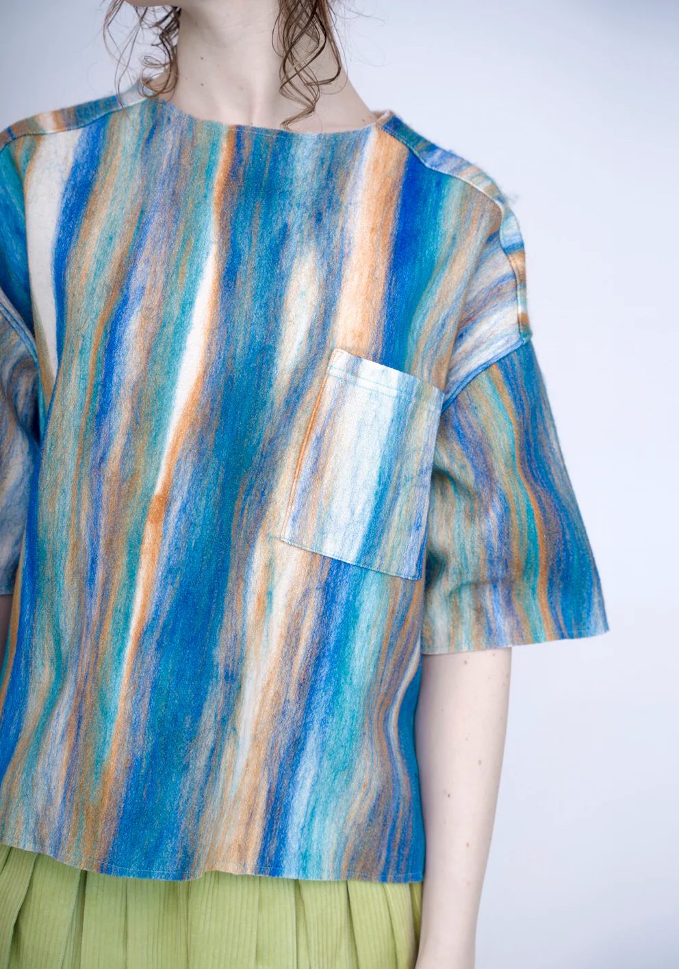 Felt Oversized Shirt, Afternoon Sky - Image 6
