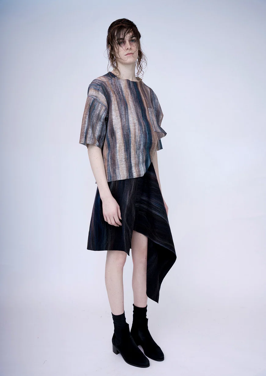 Felt Oversized Shirt, Morning Sky - Image 3