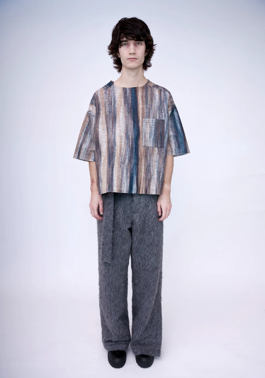 Felt Oversized Shirt, Morning Sky - Image 4