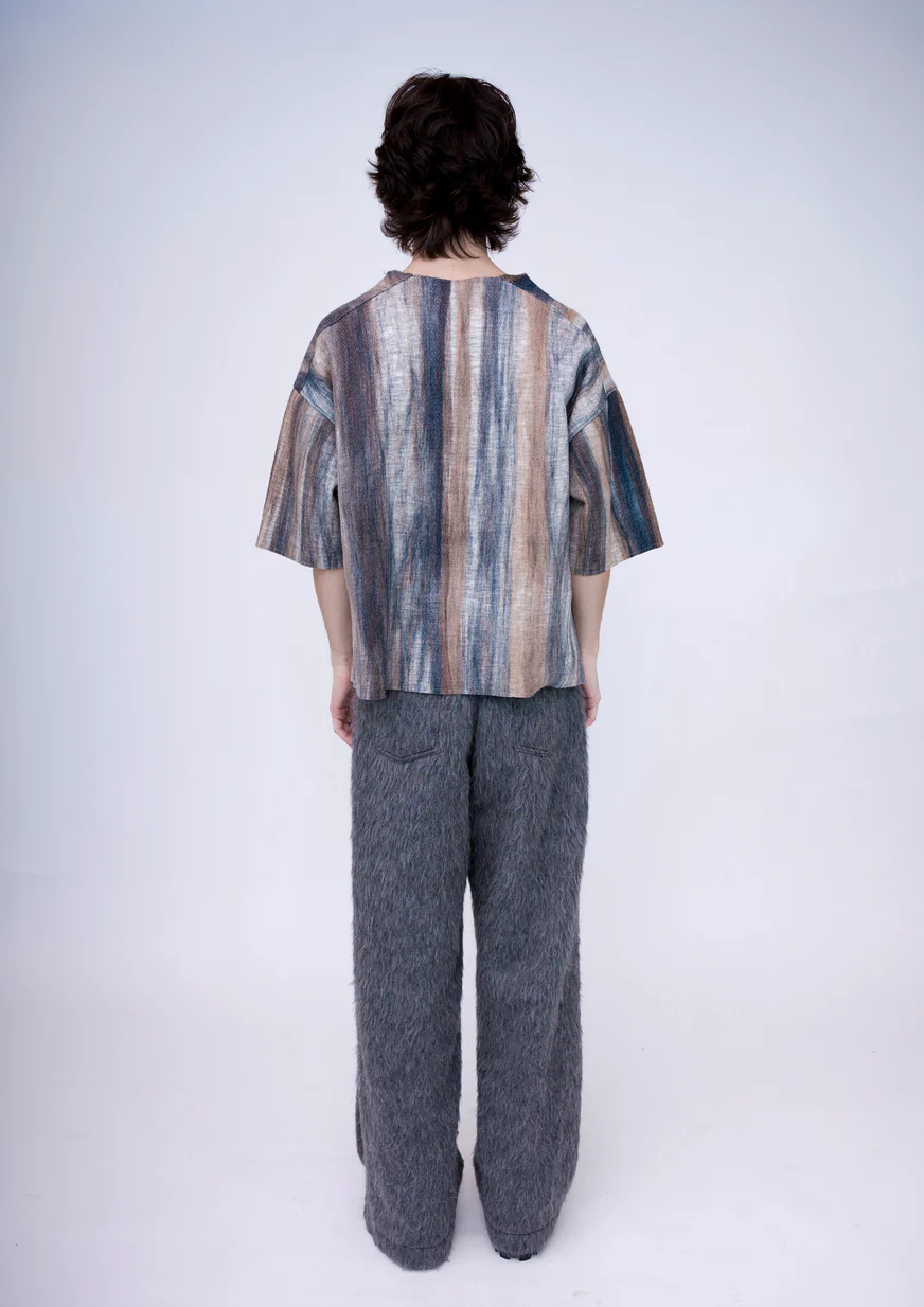 Felt Oversized Shirt, Morning Sky - Image 5