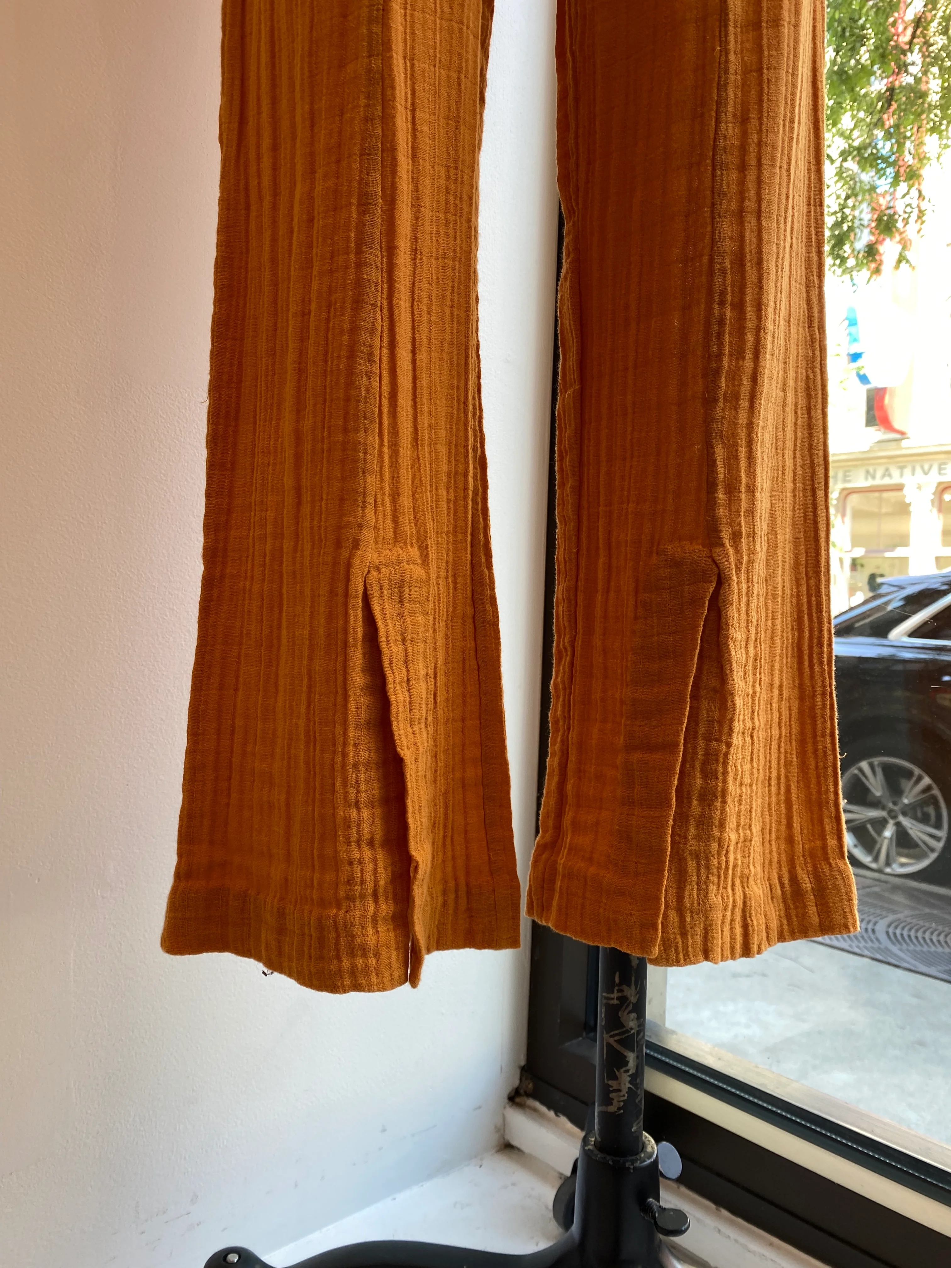 Imane Flare Slit Pants, Tumeric - Image 3
