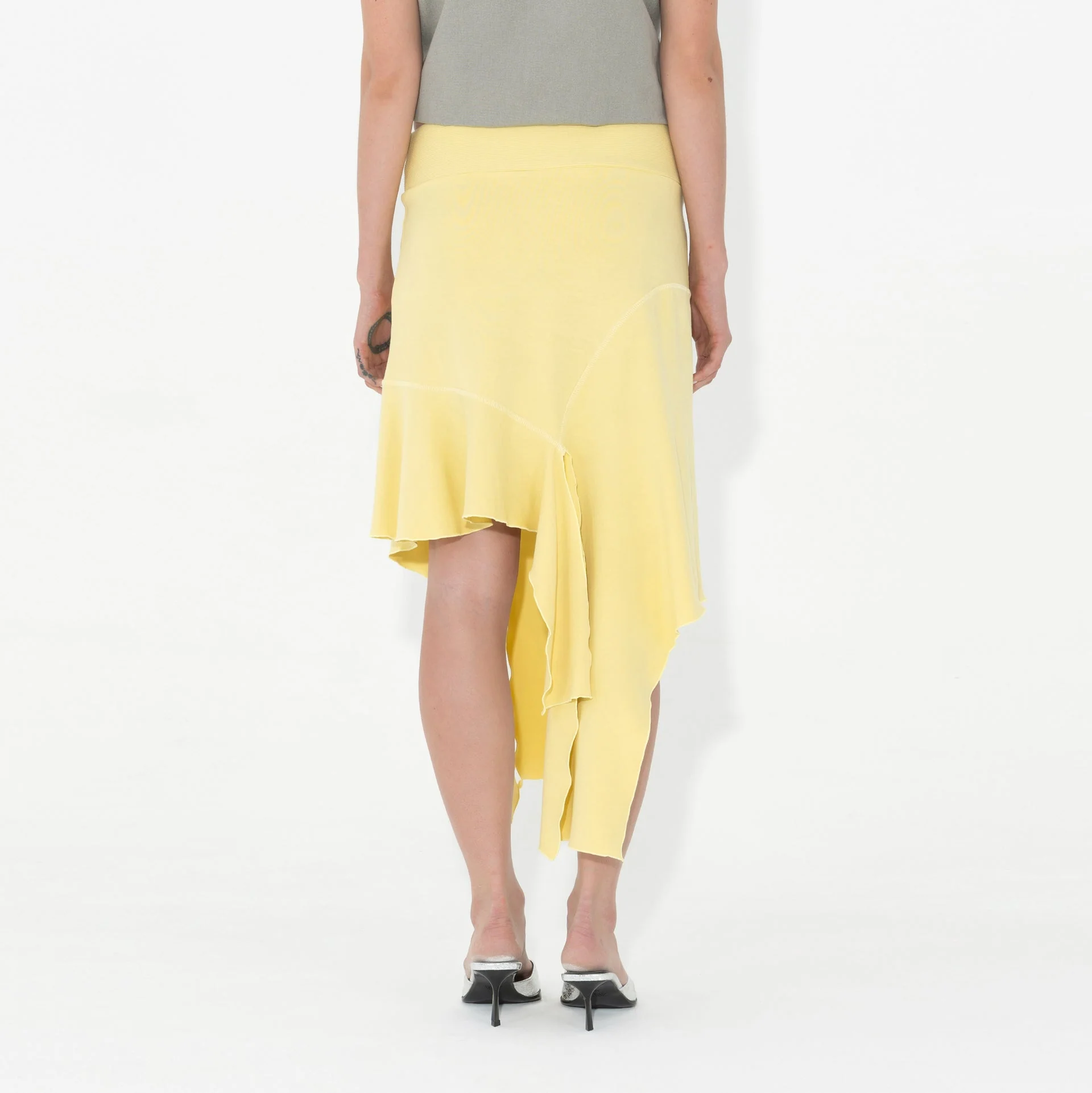Jersey Drape Skirt, Citron - Image 6