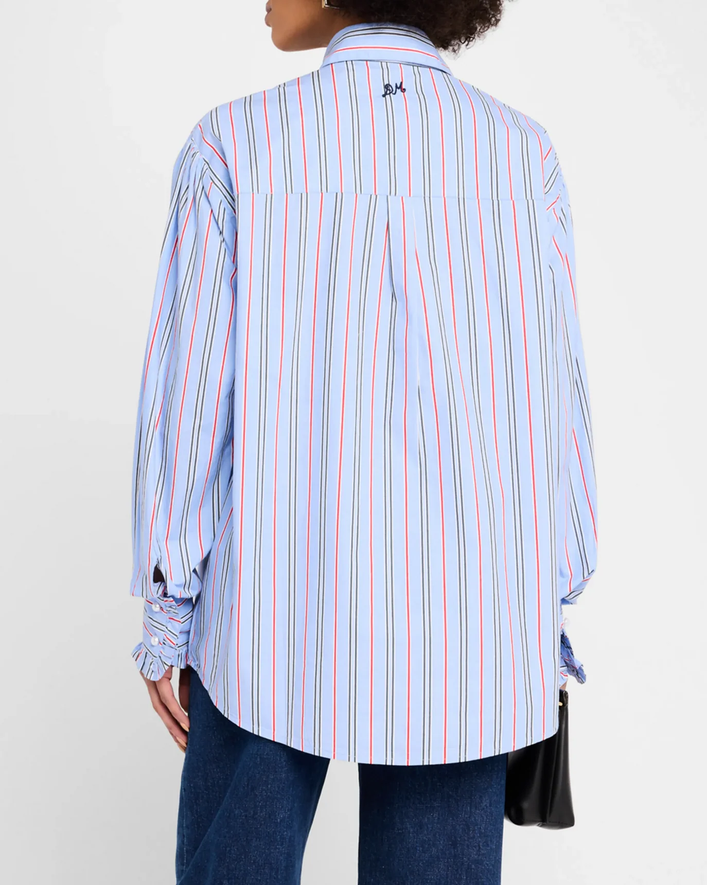 Kylie Shirt, Bold Blue Stripe - Image 4