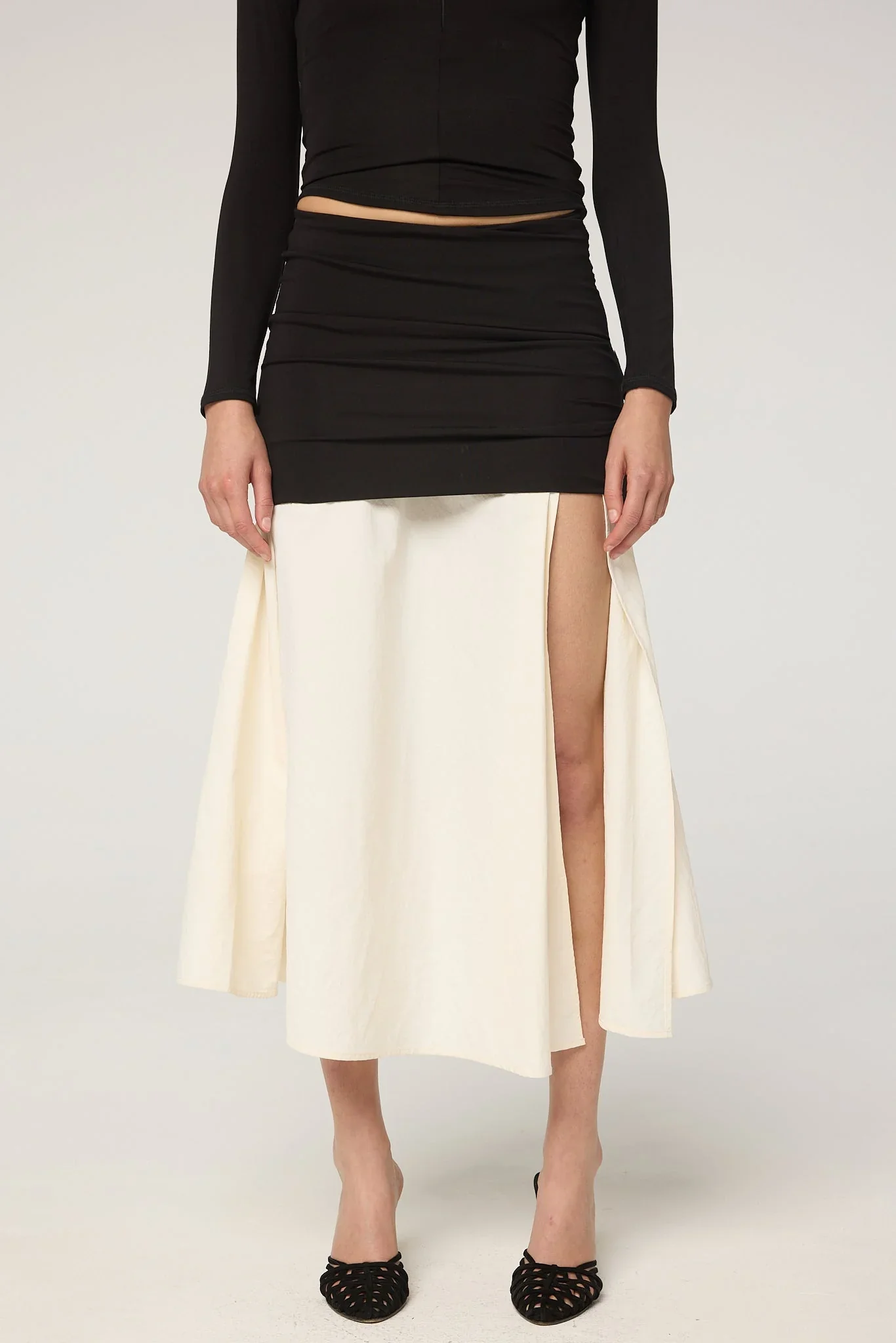 Mari Skirt, Black/Off White - Image 4