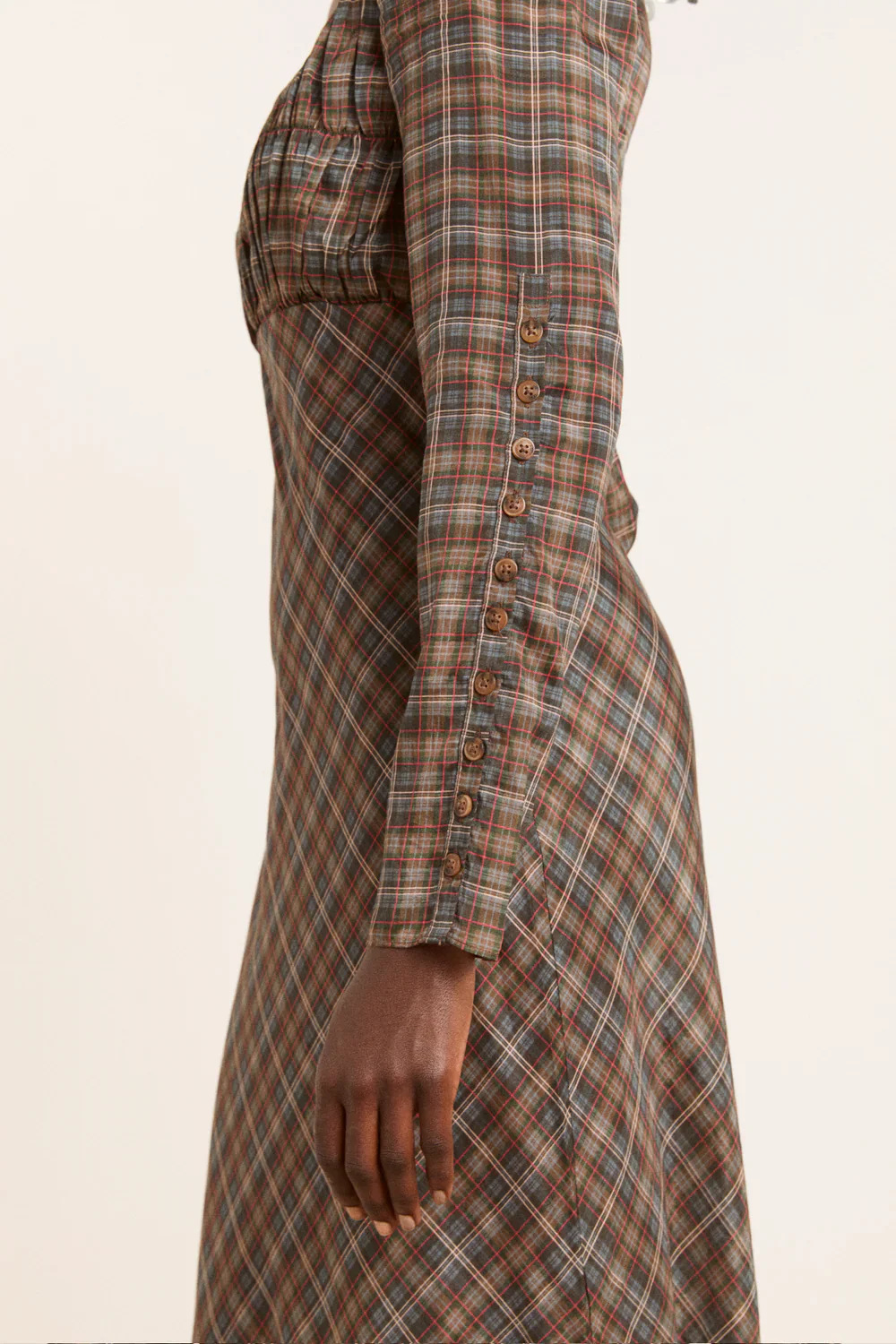 Marissa Sheer Midi Dress, Multi Check - Image 8