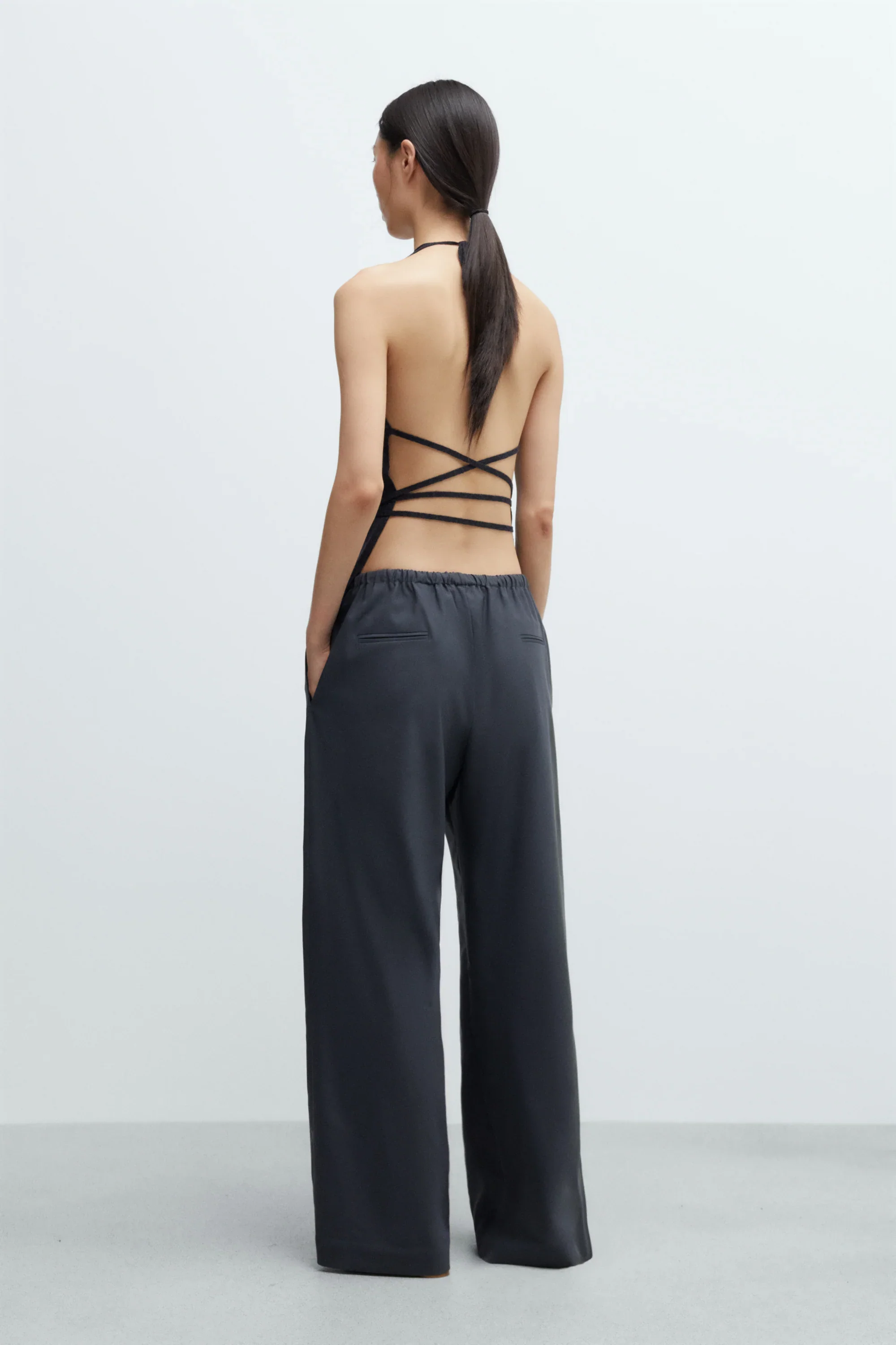 Merino Wool Tie Top, Anthracite - Image 3