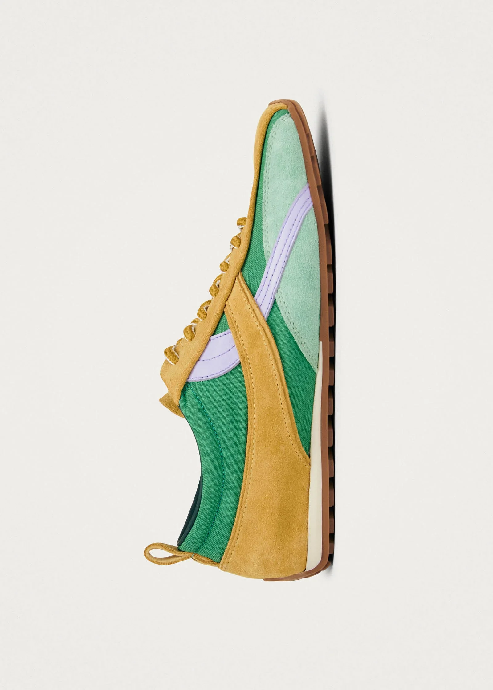 Nylon Green Leather Sneakers - Image 3