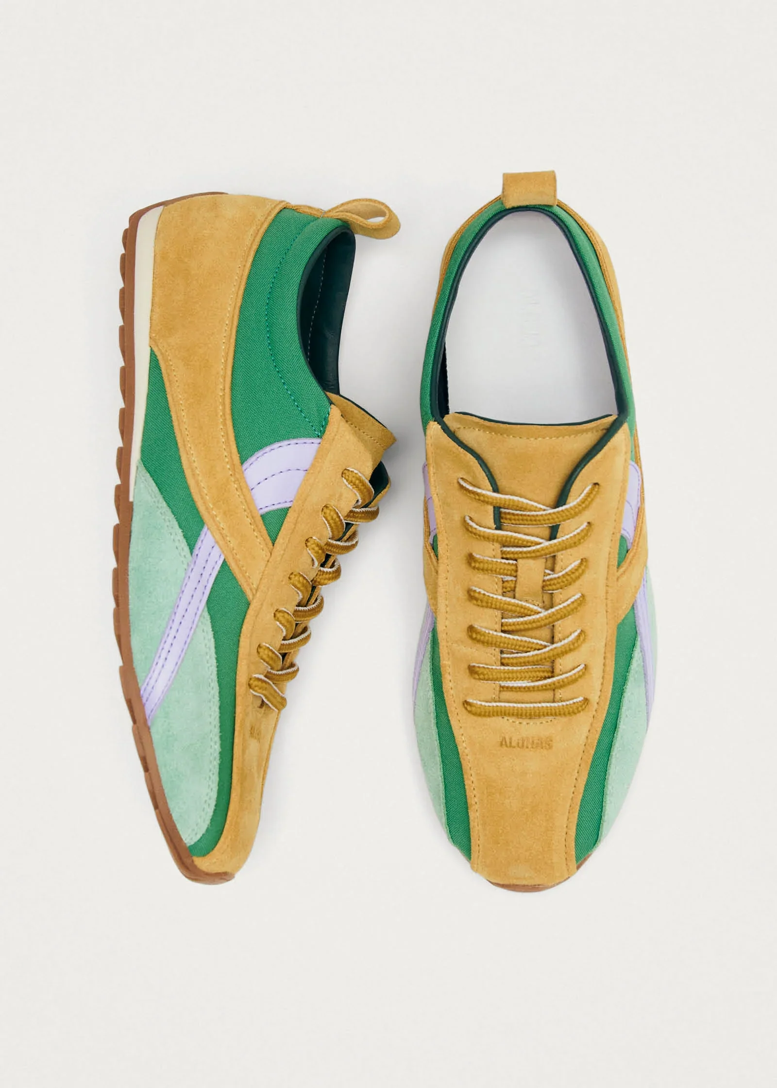 Nylon Green Leather Sneakers - Image 4