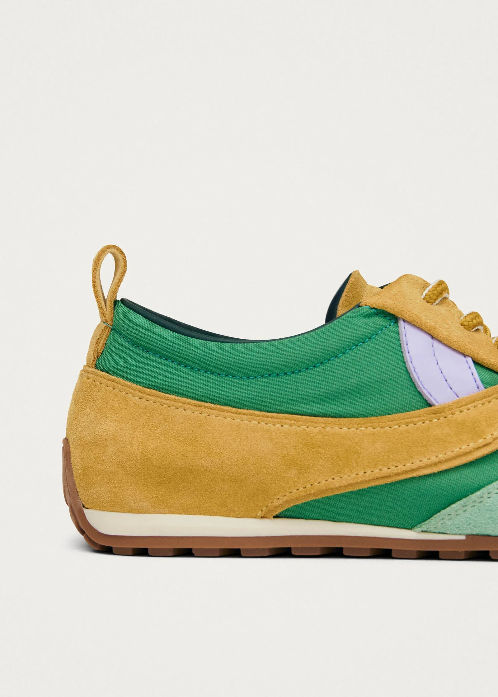 Nylon Green Leather Sneakers - Image 7