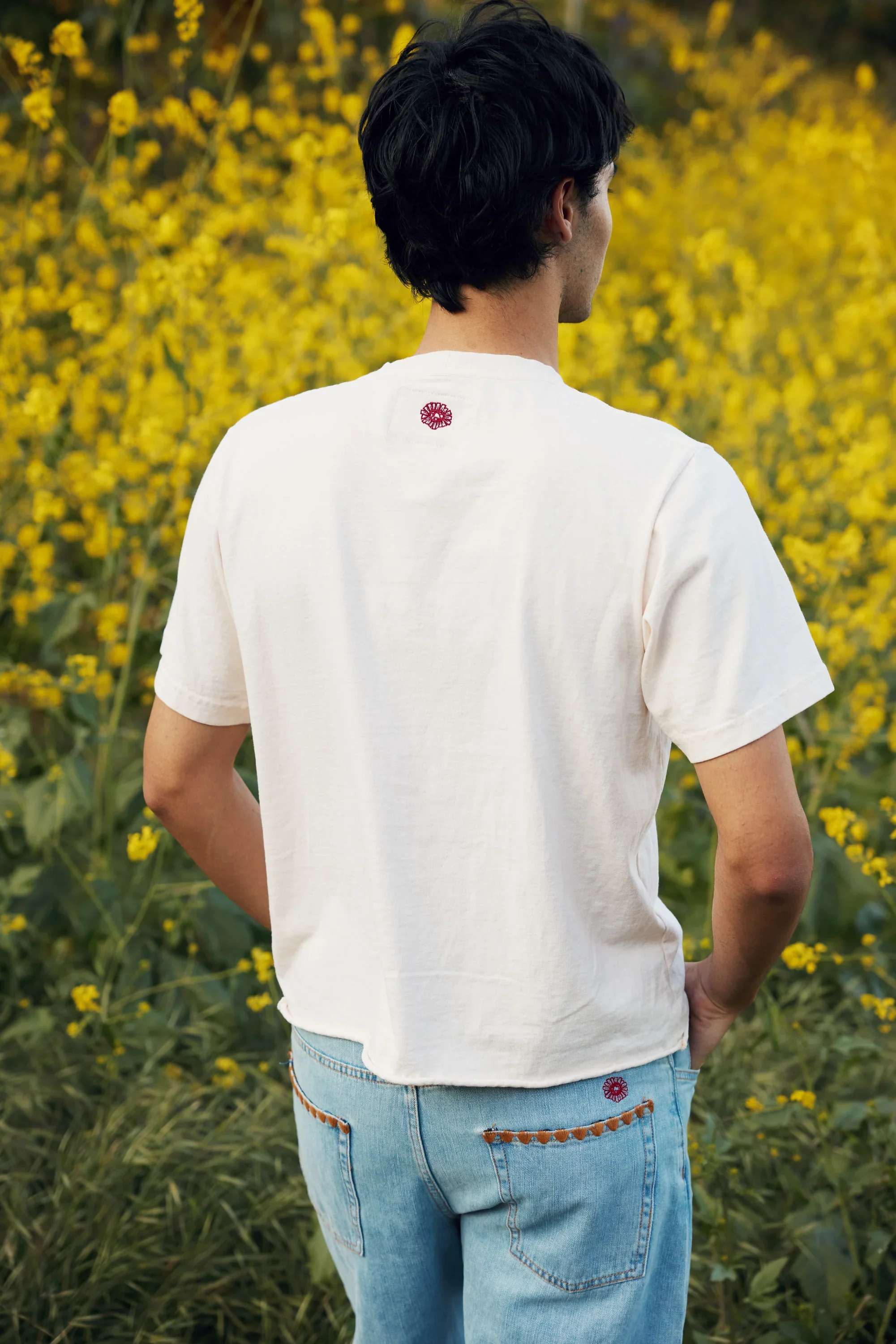 On The Farm Raw Hem Tee, Cloud - Image 3