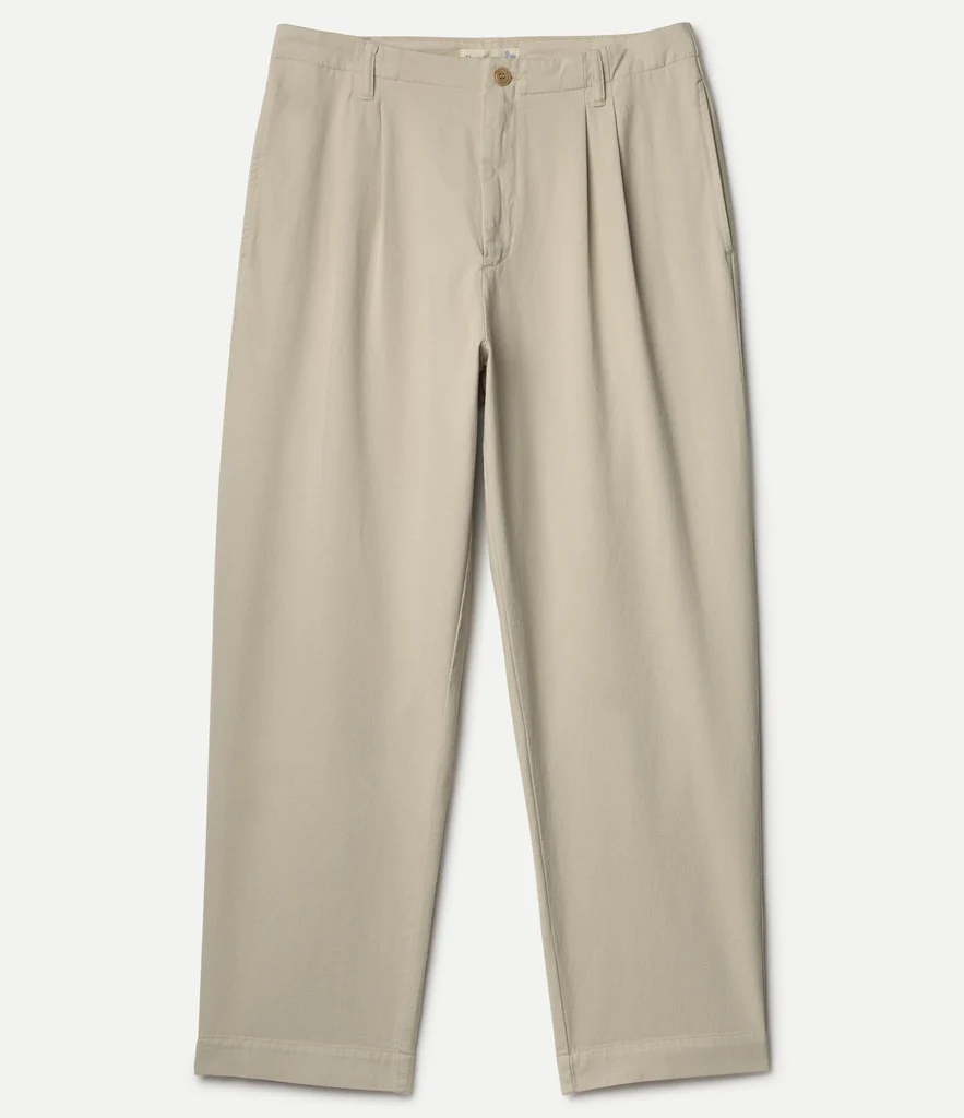 Pleated Twill Pants, Chalk - Image 5