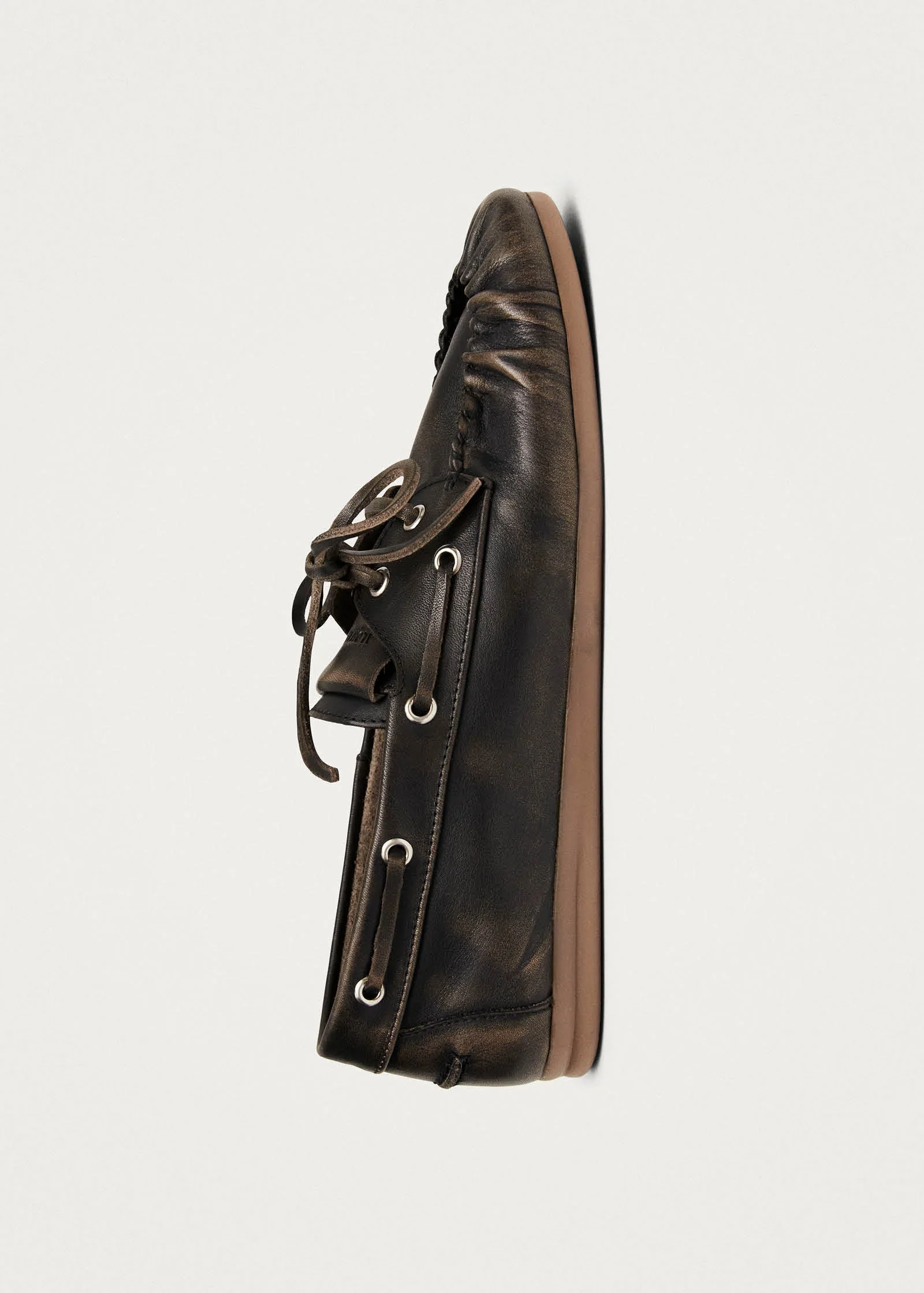 Rowan Brushed Brown Leather Loafers - Image 3