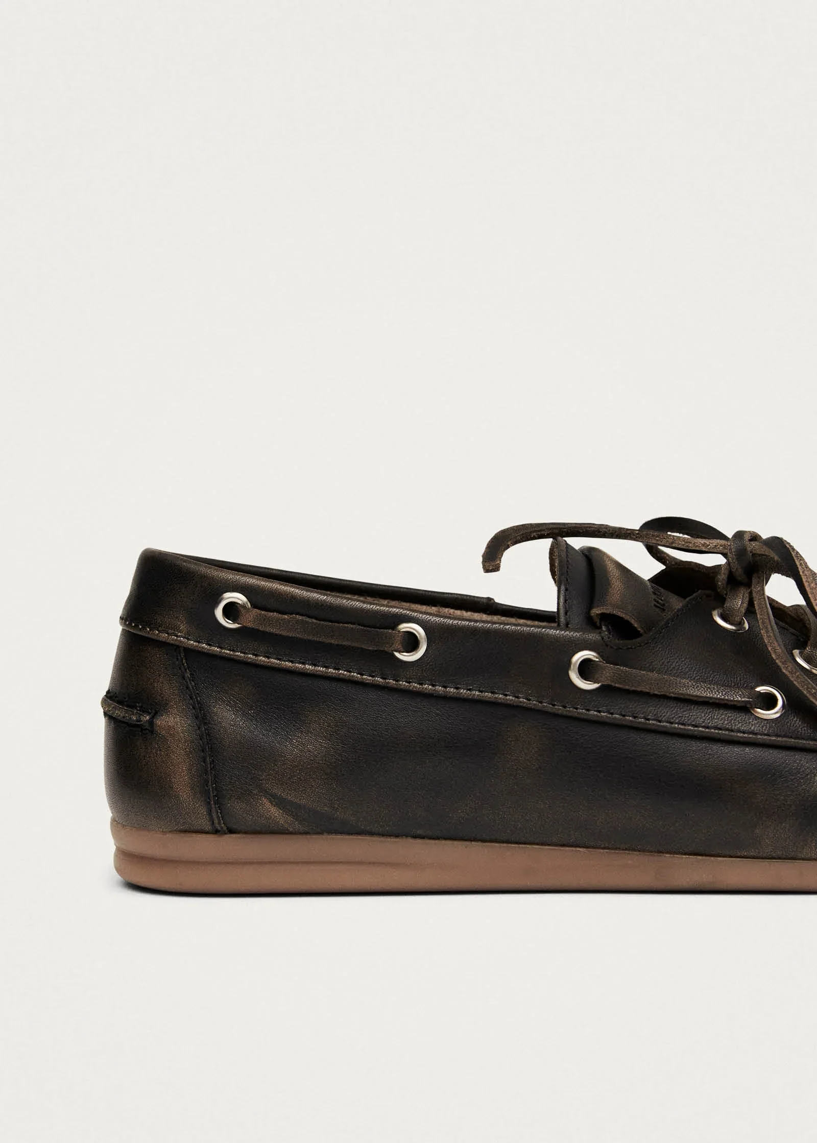 Rowan Brushed Brown Leather Loafers - Image 6