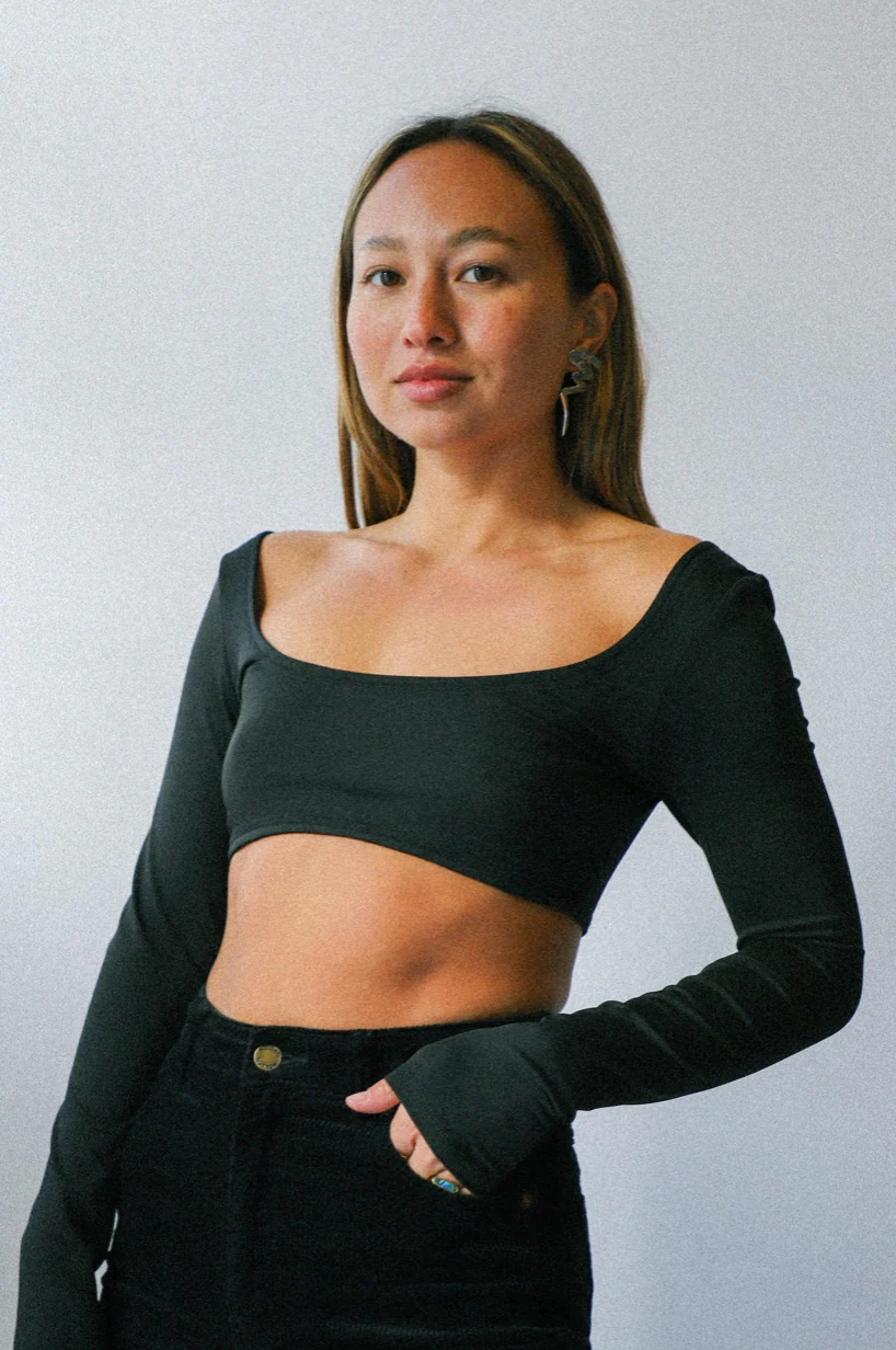 Ruth Crop Top, Black - Image 3