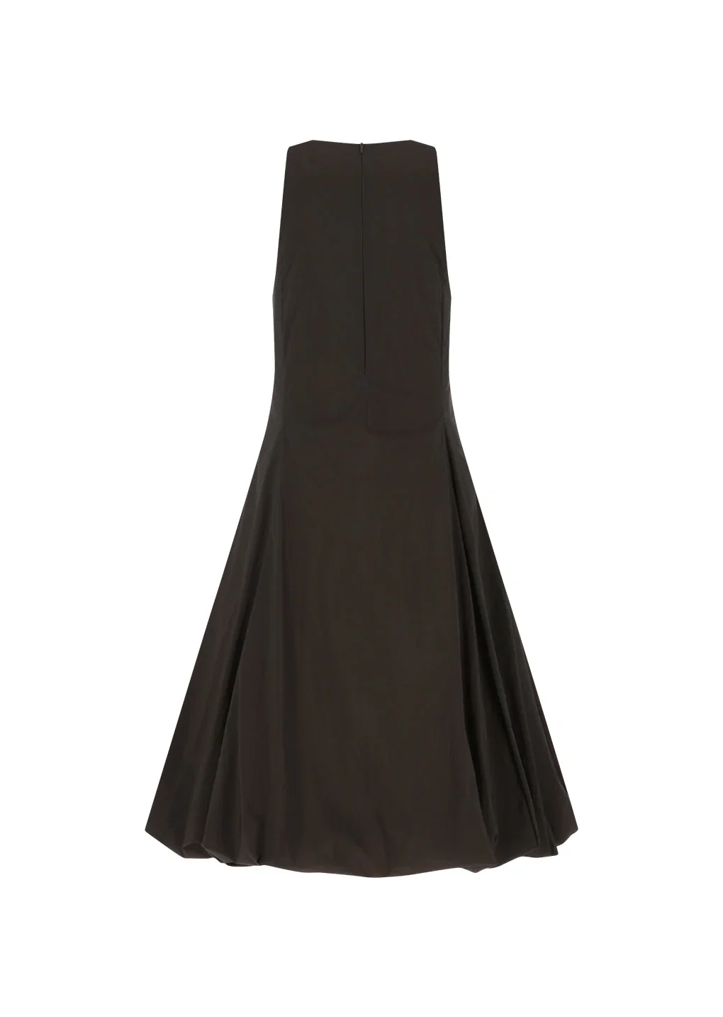Sheer Padded Volume Dress, Brown - Image 4