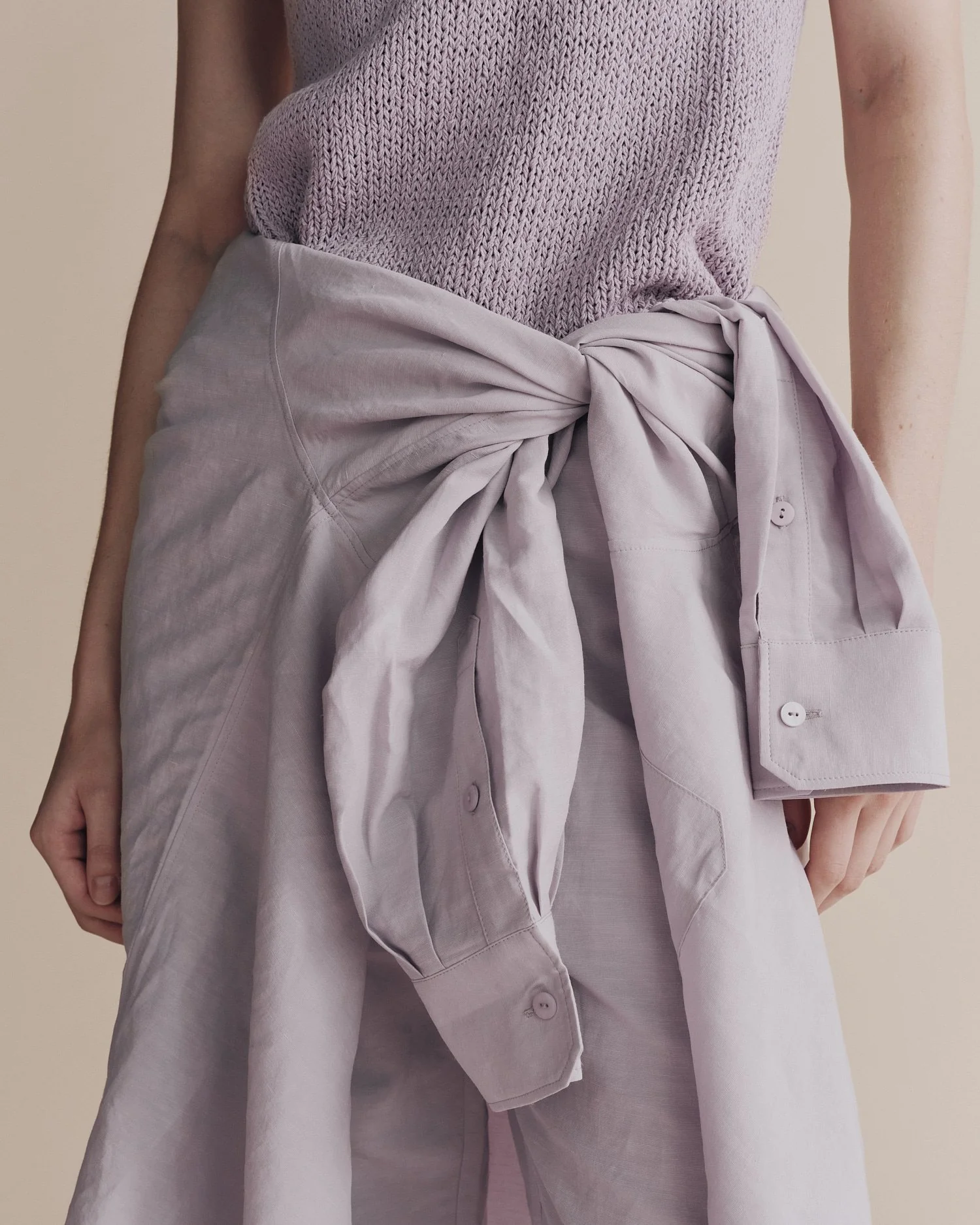 Silk Linen Oversized Shirt, Lilac - Image 5