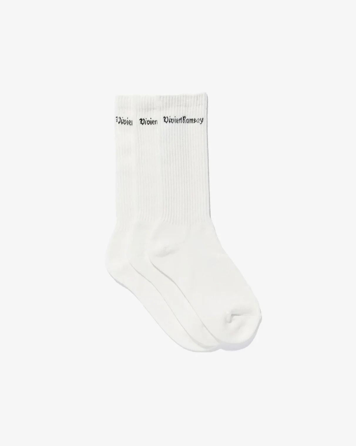 Sport Socks, White with Black Logo 3 Pack - Image 5