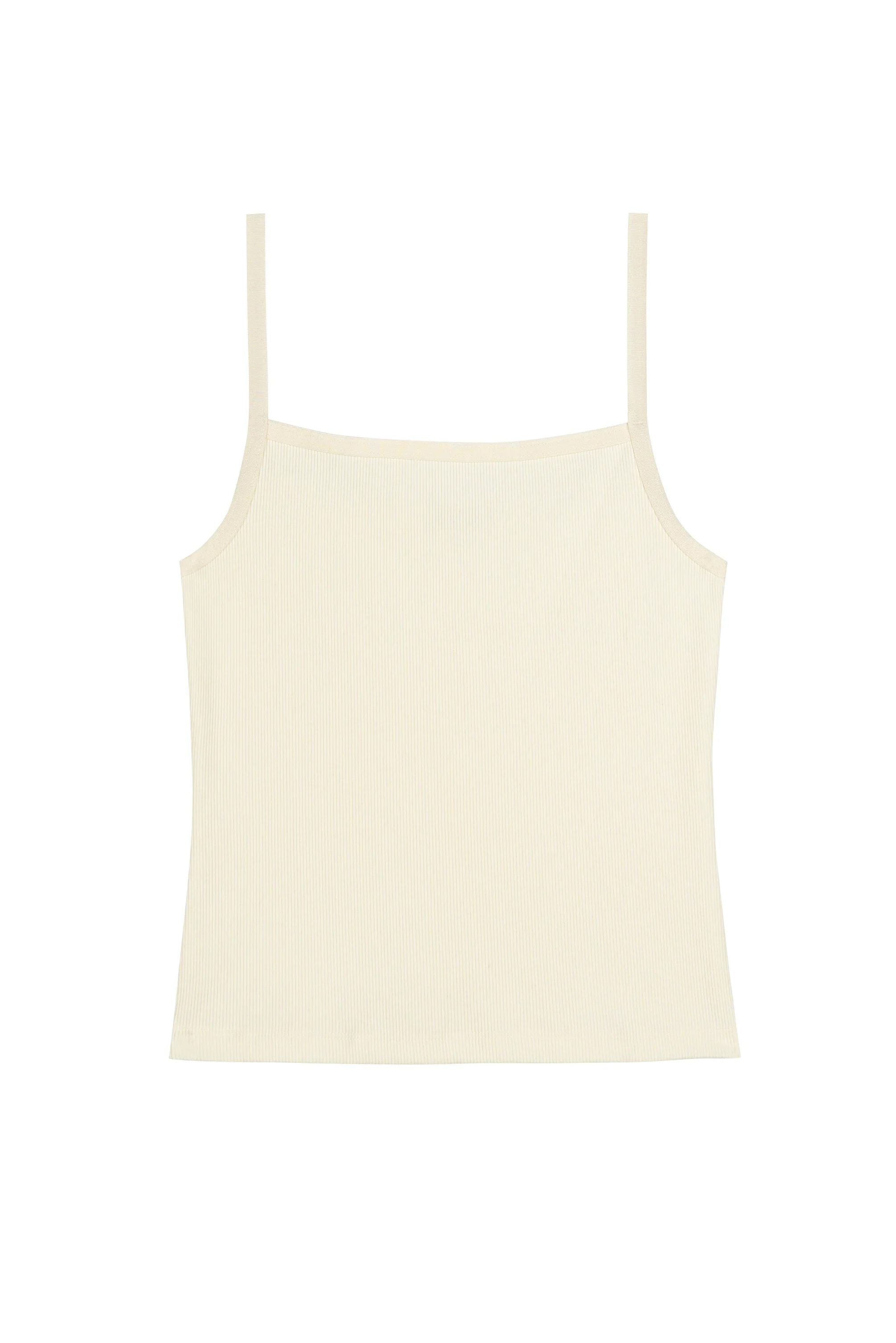 The Rib Satin Tank, Creme - Image 5